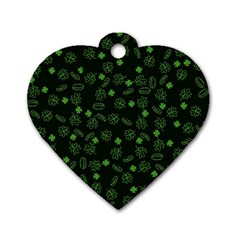 St Patricks Day Pattern Dog Tag Heart (two Sides) by Valentinaart