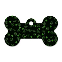 St Patricks Day Pattern Dog Tag Bone (one Side) by Valentinaart