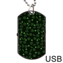 St Patricks Day Pattern Dog Tag Usb Flash (one Side) by Valentinaart