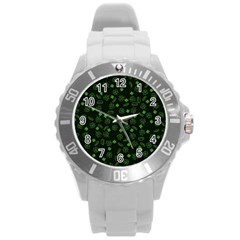 St Patricks Day Pattern Round Plastic Sport Watch (l) by Valentinaart