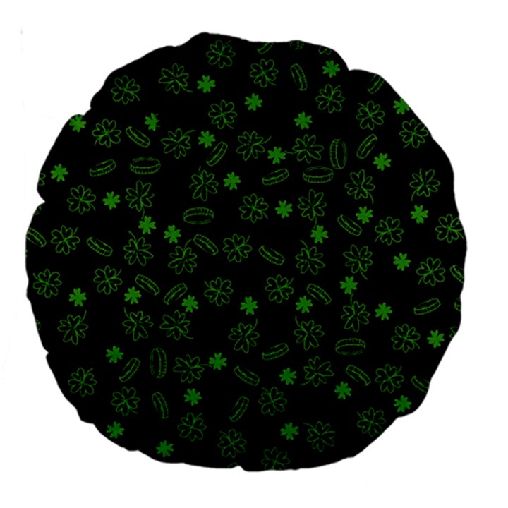 St Patricks day pattern Large 18  Premium Round Cushions