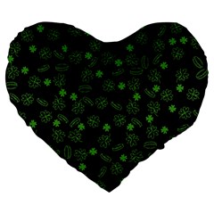 St Patricks Day Pattern Large 19  Premium Heart Shape Cushions by Valentinaart