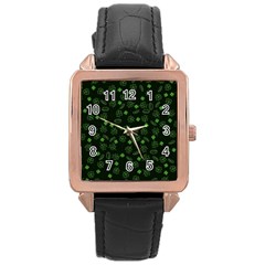 St Patricks Day Pattern Rose Gold Leather Watch  by Valentinaart