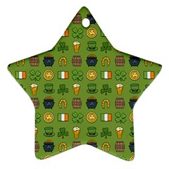 St Patricks Day Pattern Ornament (star) by Valentinaart