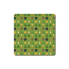 St Patricks day pattern Square Magnet