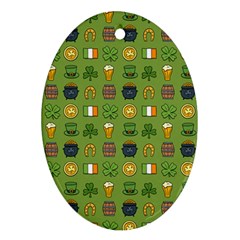 St Patricks Day Pattern Oval Ornament (two Sides) by Valentinaart