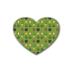 St Patricks Day Pattern Heart Coaster (4 Pack)  by Valentinaart