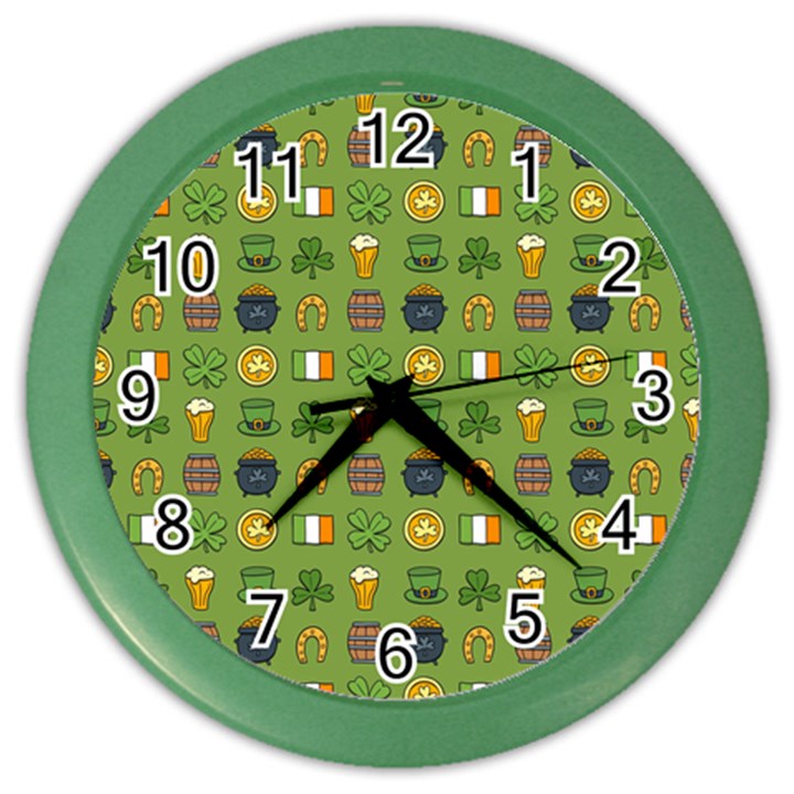 St Patricks day pattern Color Wall Clock