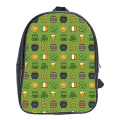 St Patricks Day Pattern School Bag (xl) by Valentinaart