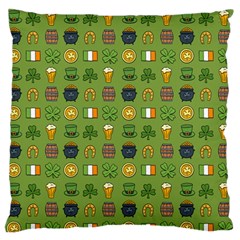 St Patricks Day Pattern Large Flano Cushion Case (two Sides) by Valentinaart