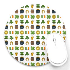 St Patricks Day Pattern Round Mousepads by Valentinaart