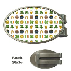 St Patricks Day Pattern Money Clips (oval)  by Valentinaart