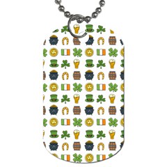 St Patricks Day Pattern Dog Tag (two Sides) by Valentinaart