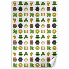 St Patricks Day Pattern Canvas 12  X 18 