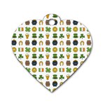 St Patricks day pattern Dog Tag Heart (Two Sides) Front