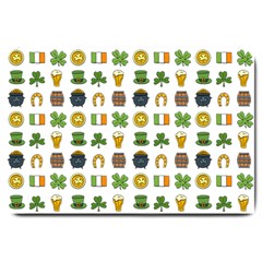 St Patricks Day Pattern Large Doormat  by Valentinaart