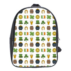 St Patricks Day Pattern School Bag (xl) by Valentinaart