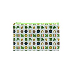 St Patricks Day Pattern Cosmetic Bag (xs) by Valentinaart