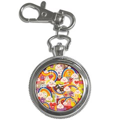 Rainbow Vintage Retro Style Kids Rainbow Vintage Retro Style Kid Funny Pattern With 80s Clouds Key Chain Watches by genx