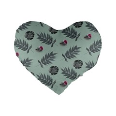 Tropical Pattern Standard 16  Premium Flano Heart Shape Cushions by LoolyElzayat