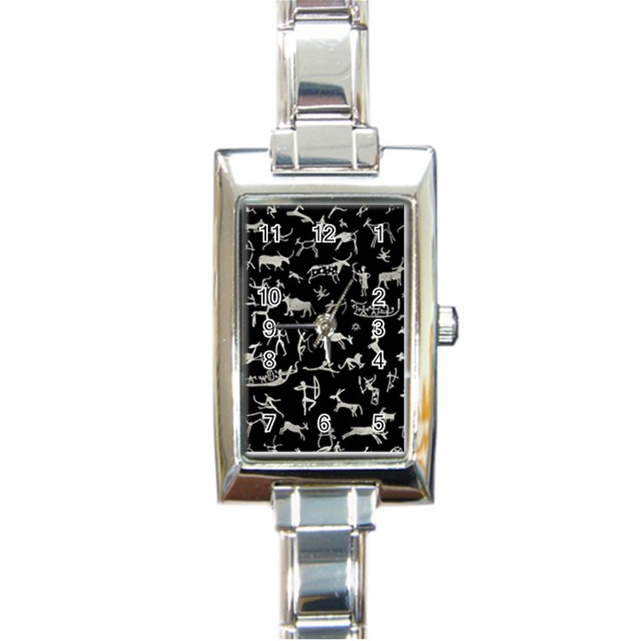 Petroglyph Nordic Beige And Black Background Petroglyph Nordic Beige And Black Background Rectangle Italian Charm Watch