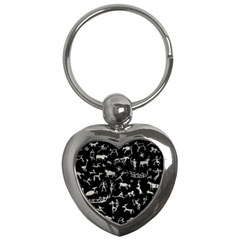 Petroglyph Nordic Beige And Black Background Petroglyph Nordic Beige And Black Background Key Chains (heart)  by snek