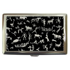 Petroglyph Nordic Beige And Black Background Petroglyph Nordic Beige And Black Background Cigarette Money Case by snek