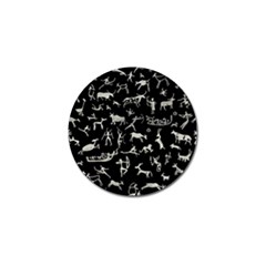 Petroglyph Nordic Beige And Black Background Petroglyph Nordic Beige And Black Background Golf Ball Marker by snek