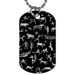 Petroglyph Nordic Beige And Black Background Petroglyph Nordic Beige And Black Background Dog Tag (Two Sides) Front