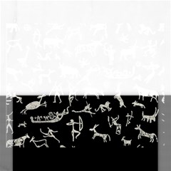 Petroglyph Nordic Beige And Black Background Petroglyph Nordic Beige And Black Background Rectangular Jigsaw Puzzl by snek