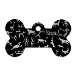 Petroglyph Nordic Beige And Black Background Petroglyph Nordic Beige And Black Background Dog Tag Bone (Two Sides) Back