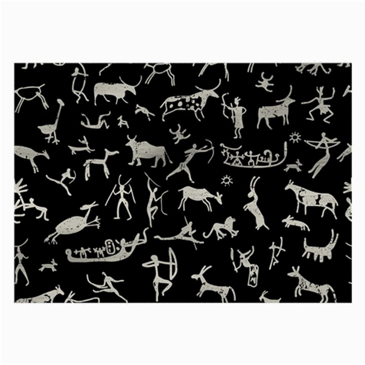 Petroglyph Nordic Beige And Black Background Petroglyph Nordic Beige And Black Background Large Glasses Cloth