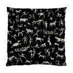 Petroglyph Nordic Beige And Black Background Petroglyph Nordic Beige And Black Background Standard Cushion Case (Two Sides) Front