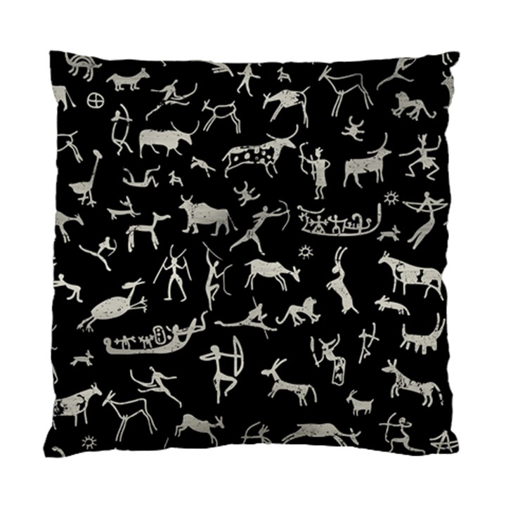 Petroglyph Nordic Beige And Black Background Petroglyph Nordic Beige And Black Background Standard Cushion Case (Two Sides)