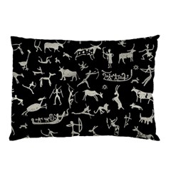 Petroglyph Nordic Beige And Black Background Petroglyph Nordic Beige And Black Background Pillow Case (two Sides) by snek