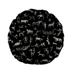 Petroglyph Nordic Beige And Black Background Petroglyph Nordic Beige And Black Background Standard 15  Premium Flano Round Cushions Front