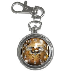 Wonderful Steampunk Heart With Wings, Clocks And Gears Key Chain Watches by FantasyWorld7