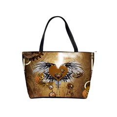 Wonderful Steampunk Heart With Wings, Clocks And Gears Classic Shoulder Handbag by FantasyWorld7