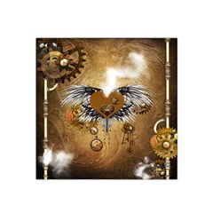 Wonderful Steampunk Heart With Wings, Clocks And Gears Satin Bandana Scarf