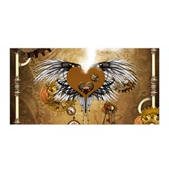 Wonderful Steampunk Heart With Wings, Clocks And Gears Satin Wrap by FantasyWorld7