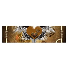 Wonderful Steampunk Heart With Wings, Clocks And Gears Satin Scarf (oblong) by FantasyWorld7