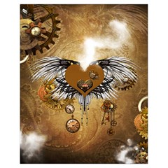 Wonderful Steampunk Heart With Wings, Clocks And Gears Drawstring Bag (small) by FantasyWorld7