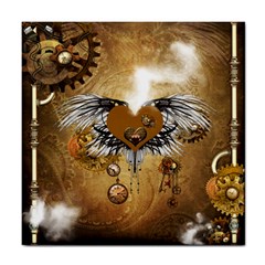 Wonderful Steampunk Heart With Wings, Clocks And Gears Tile Coasters by FantasyWorld7