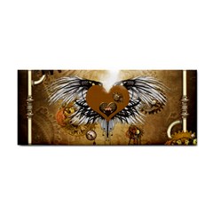 Wonderful Steampunk Heart With Wings, Clocks And Gears Hand Towel by FantasyWorld7