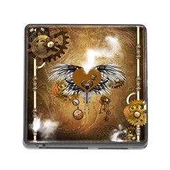 Wonderful Steampunk Heart With Wings, Clocks And Gears Memory Card Reader (square 5 Slot) by FantasyWorld7