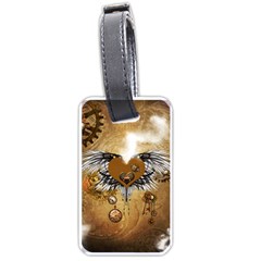 Wonderful Steampunk Heart With Wings, Clocks And Gears Luggage Tags (one Side)  by FantasyWorld7