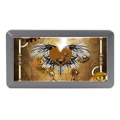 Wonderful Steampunk Heart With Wings, Clocks And Gears Memory Card Reader (mini) by FantasyWorld7