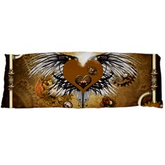 Wonderful Steampunk Heart With Wings, Clocks And Gears Body Pillow Case Dakimakura (two Sides) by FantasyWorld7