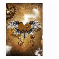 Wonderful Steampunk Heart With Wings, Clocks And Gears Small Garden Flag (two Sides) by FantasyWorld7