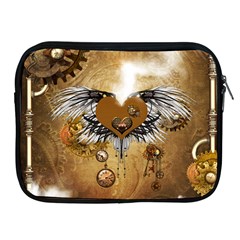 Wonderful Steampunk Heart With Wings, Clocks And Gears Apple Ipad 2/3/4 Zipper Cases by FantasyWorld7